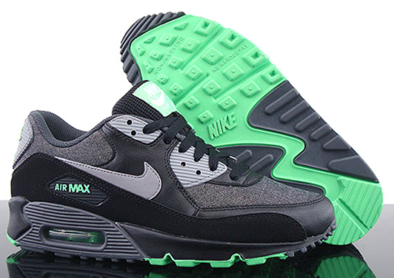 Nike Air Max 90 Hyperfuse Mens Black Green White. air max 90 grey green
