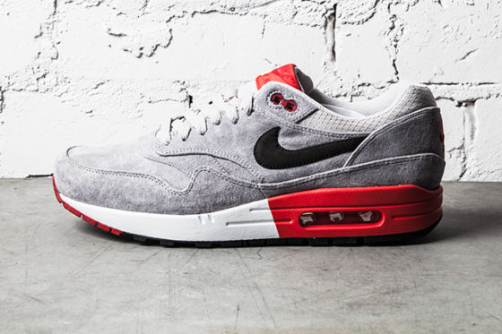 nike air max 1 red grey