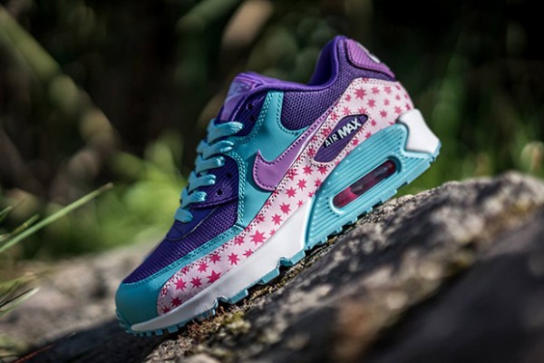 Nike Air Max 90 Premium Mesh GS - Prisma Pink / Toddler Platinium Blue - Fuchsia Glow - Pink 2