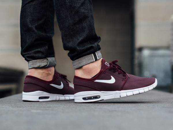 NIke SB Stefan Janoski Max Leather - Night Maroon/White 2