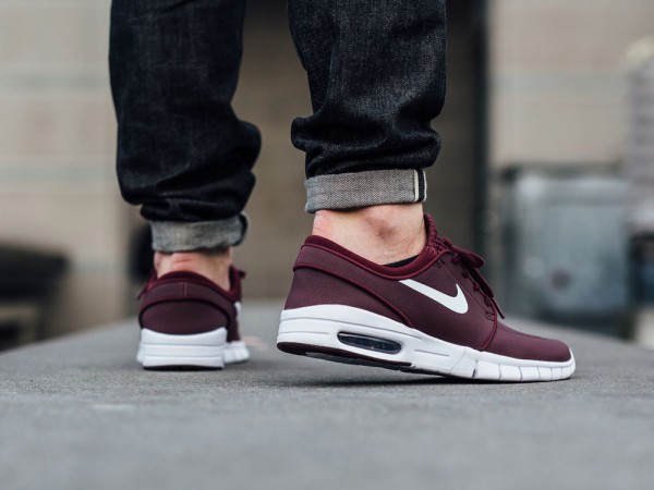 NIke SB Stefan Janoski Max Leather - Night Maroon/White 3